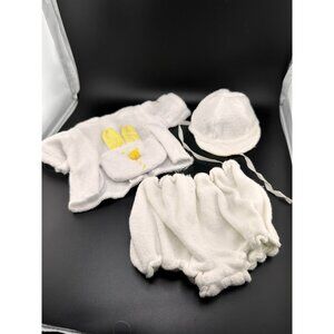Cabbage Patch Kids Doll Preemie White Yellow Bunny Outfit Terry Cloth Complete